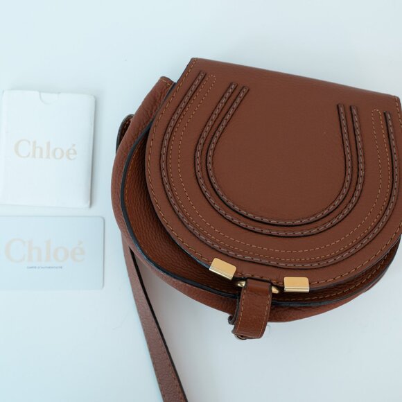Chloe Small Marcie Saddle Bag in Grained Leather - Picture 1 of 15